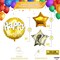 Gold Happy Birthday Balloon Set - 23 Inch, Big, Pack of 5 | Happy Birthday Mylar Balloons, Golden Birthday Balloons | Gold Star Balloons, Gold Foil Balloons | Black And Gold Party Decorations